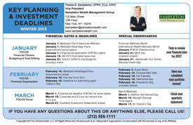 Key Deadlines Winter Postcards
