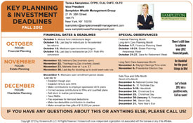 Key Deadlines Fall Postcards
