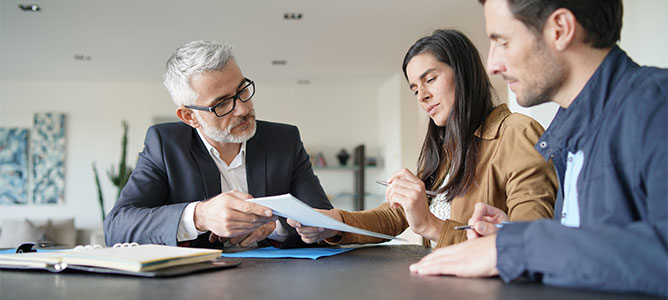 Couple meeting with financial advisor
