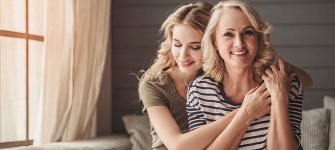 Senior mother with daughter