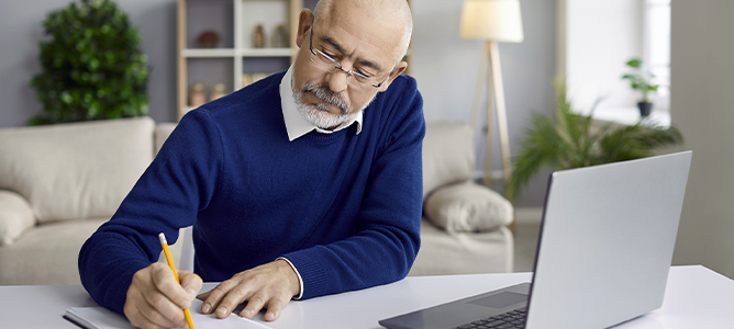 Couple reviewing documents