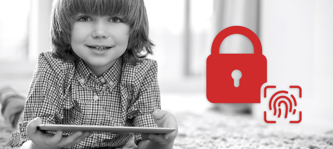 Young child on tablet