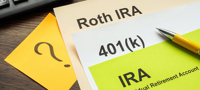 Roth IRA, 401(k), IRA