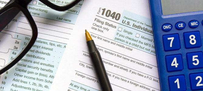 Form 1040 with Calculator
