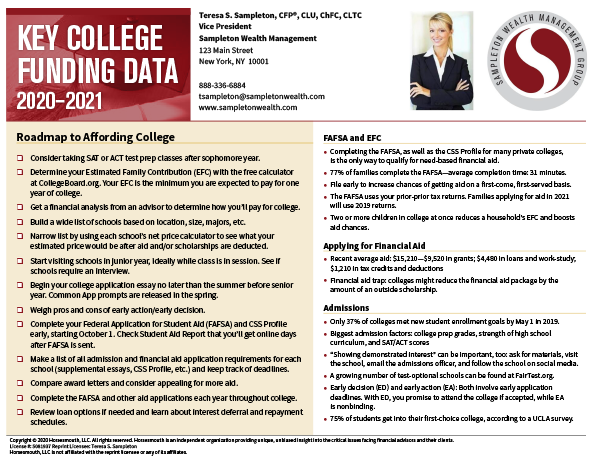 Key College Funding Card Sample