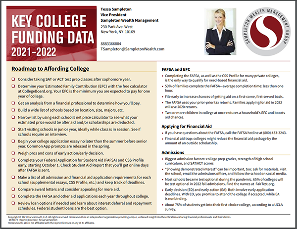 Key College Funding Card Sample