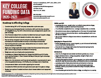 Key College Funding Card Sample