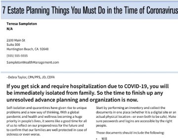 Estate Planning You Must Do in Time of Coronavirus