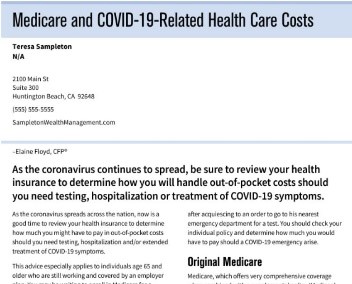 Medicare and Covid-10 Related Healthcare Costs