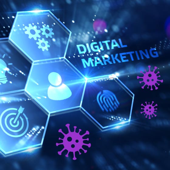 Digital Marketing Graphic With Viral Spores