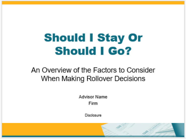 One-on-One Rollover Options