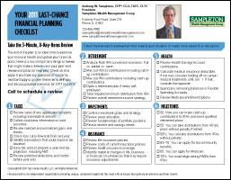 Last Chance Financial Planning Checklist 2011