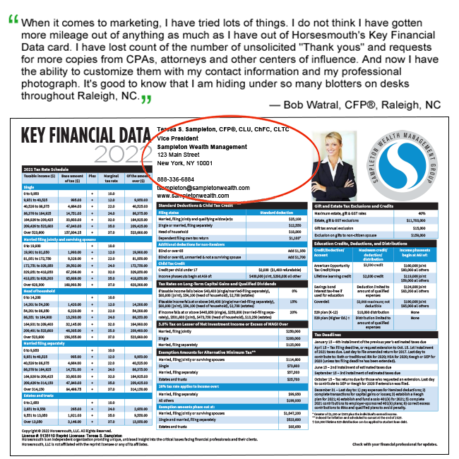 Key Financial Data Card