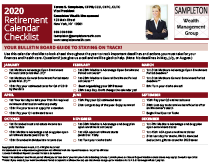 Retirement Checklist Calendar