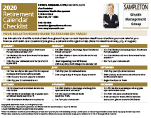 Retirement Calendar Checklist