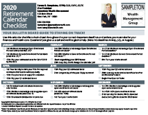 Retirement Calendar Checklist