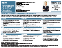Retirement Calendar Checklist
