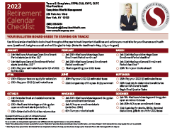 Retirement Checklist Calendar