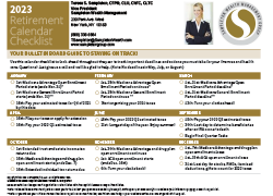 Retirement Calendar Checklist