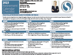 Retirement Calendar Checklist