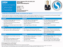 Retirement Calendar Checklist