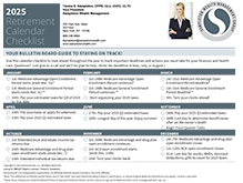 Retirement Calendar Checklist