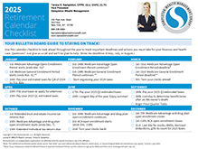 Retirement Calendar Checklist