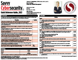 Savvy Cybersecurity Quick Reference Card