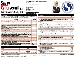 Savvy Cybersecurity Quick Reference Guide