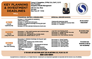 Key Planning and Investment Deadlines