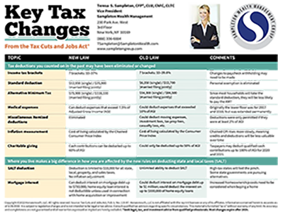Key Tax Changes Card