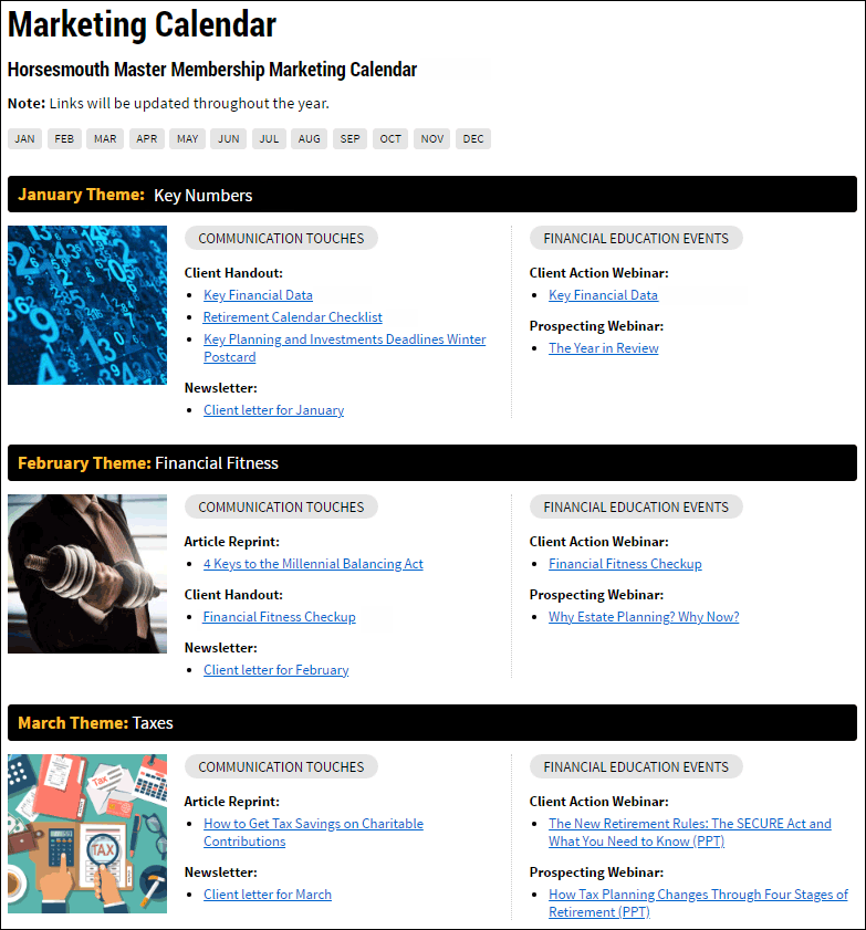 Master Marketing Calendar