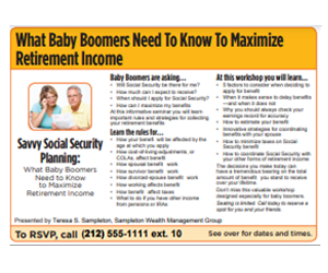 Retirment Income Postcard