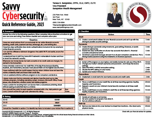 Horsesmouth Savvy Cybersecurity Quick Reference Sample