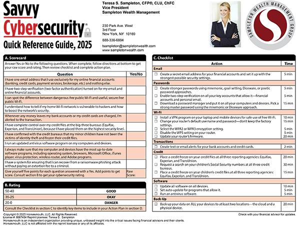 Savvy Cybersecurity Quick Reference Sample