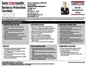 Horsesmouth Savvy Cybersecurity-Business Protection Checklist