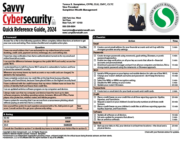 Horsesmouth Savvy Cybersecurity Quick Reference Sample