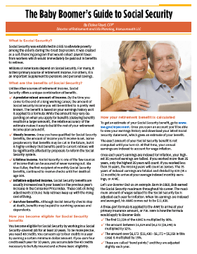 The Baby Boomer's Guide To Social Security