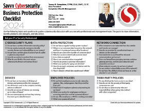 Savvy Cybersecurity Business Protection Checklist